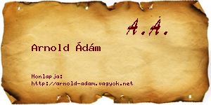 Arnold Ádám névjegykártya